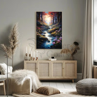 Enchanted Forest Stream Nature Scene Art Poster PosterGoat