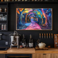 Enchanted Night Pathway Abstract Artistic Poster PosterGoat