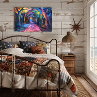 Enchanted Night Pathway Abstract Artistic Poster PosterGoat