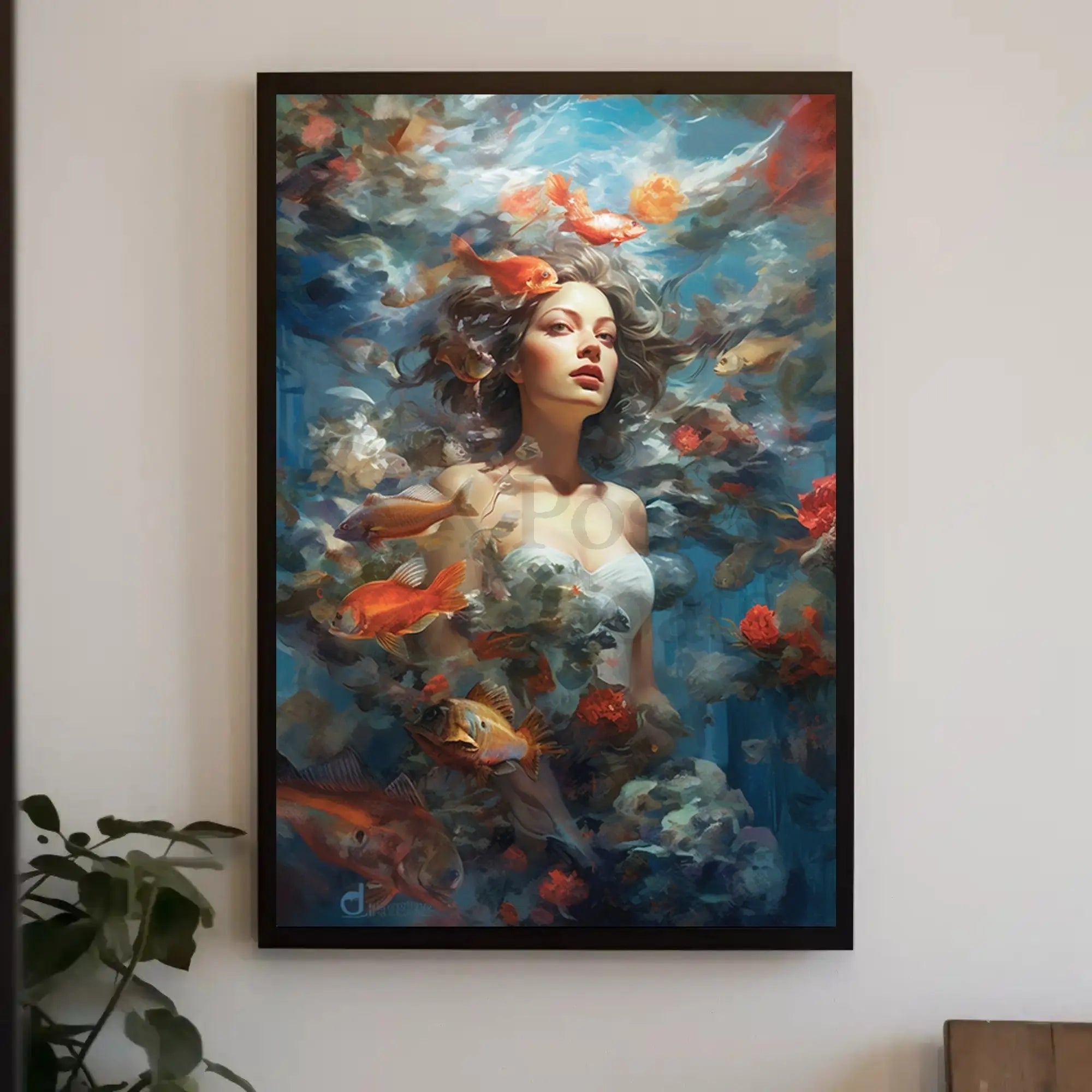 Enchanted Underwater Woman Fantasy Art Artistic Poster PosterGoat