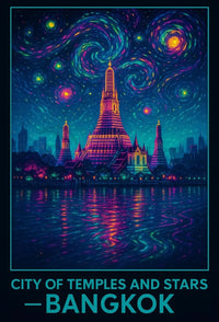 Enchanting Bangkok Starry Night Travel Poster PosterGoat