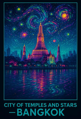Enchanting Bangkok Starry Night Travel Poster PosterGoat