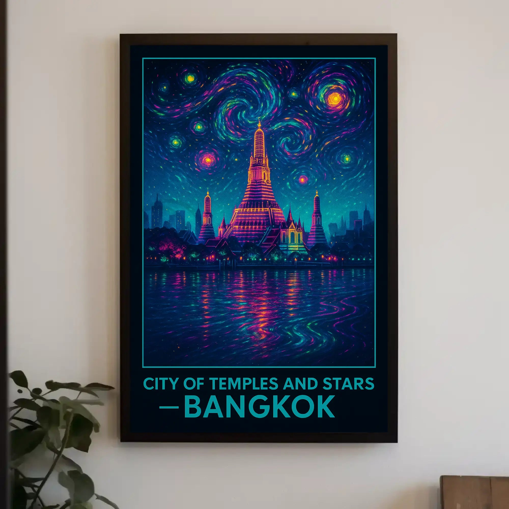 Enchanting Bangkok Starry Night Travel Poster PosterGoat