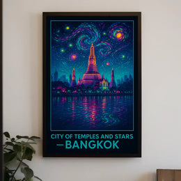 Enchanting Bangkok Starry Night Travel Poster PosterGoat