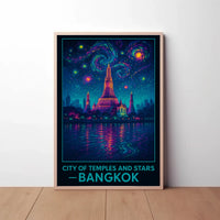 Enchanting Bangkok Starry Night Travel Poster PosterGoat