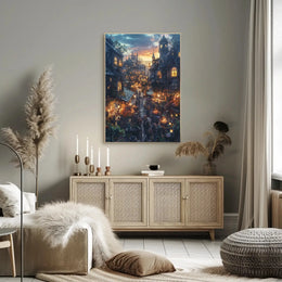 Enchanting Fantasy Marketplace Scene: Artistic Fantasy Poster PosterGoat