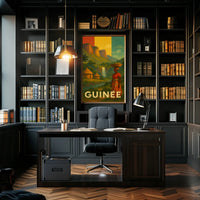 Enchanting Guinea: Vintage Rural Scene Travel Poster PosterGoat