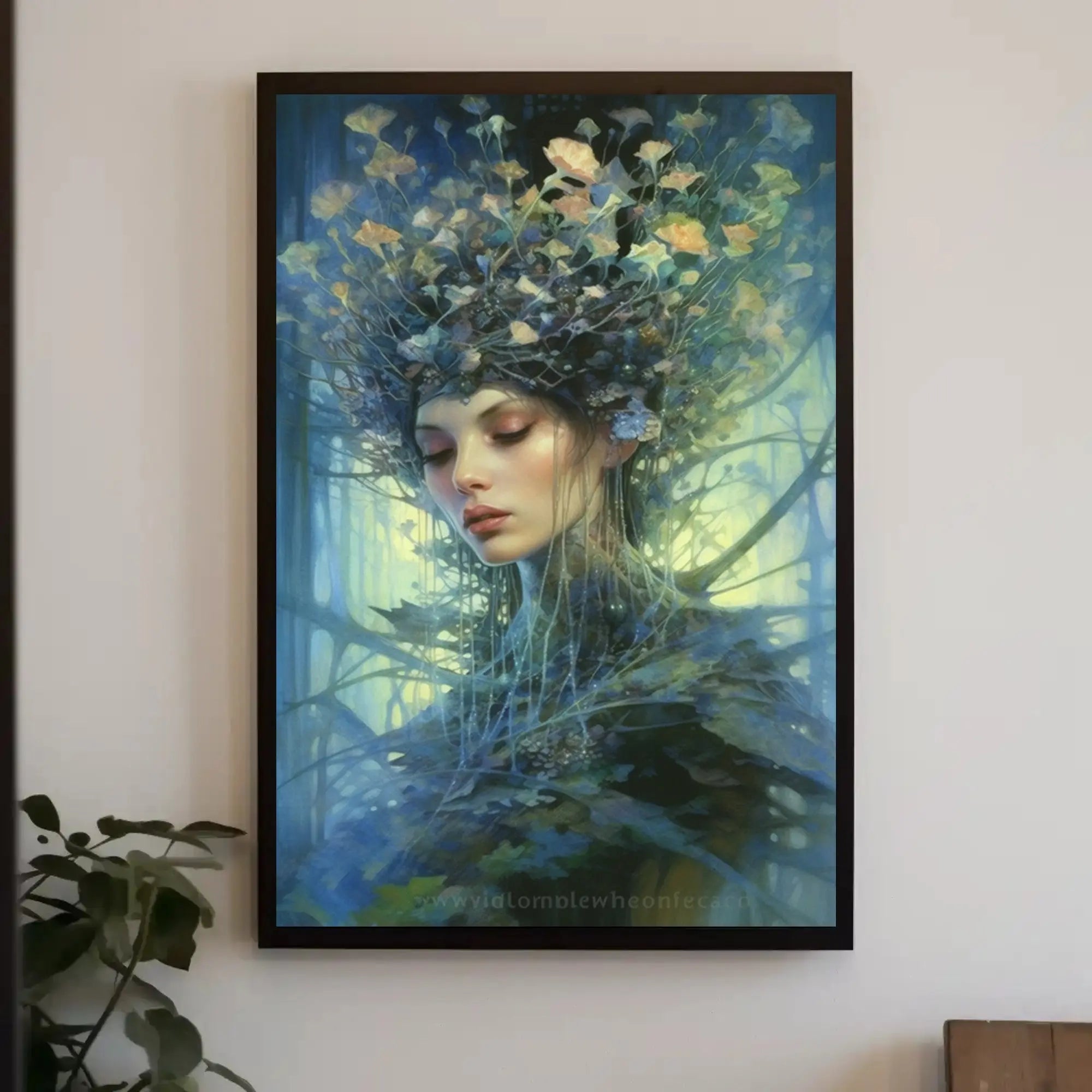 Enchanting Nature Spirit with Mystical Aura Artistic Poster PosterGoat