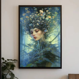 Enchanting Nature Spirit with Mystical Aura Artistic Poster PosterGoat