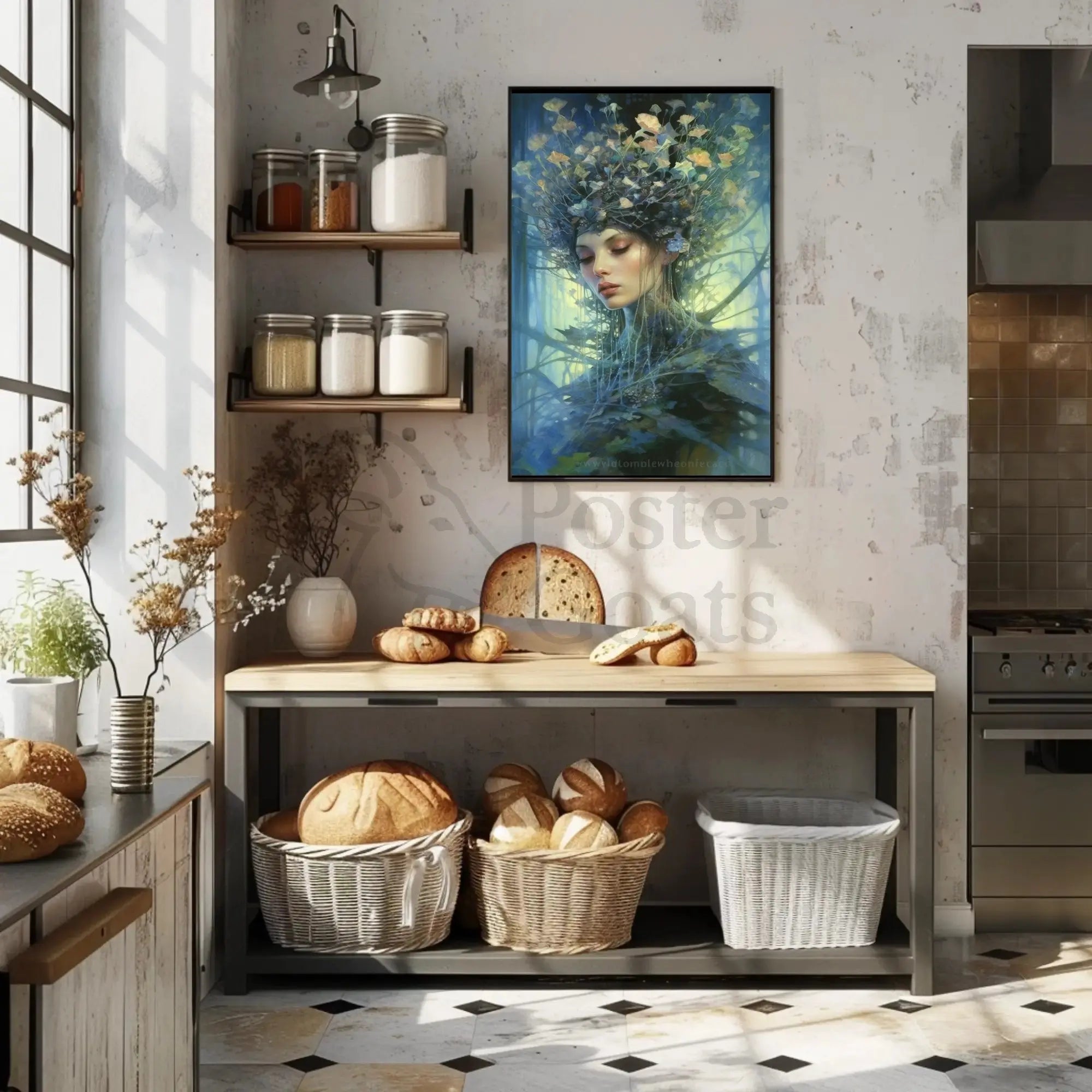 Enchanting Nature Spirit with Mystical Aura Artistic Poster PosterGoat
