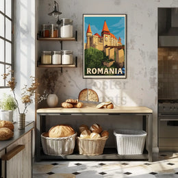 Enchanting Romanian Castle Displayed in Travel Poster PosterGoat