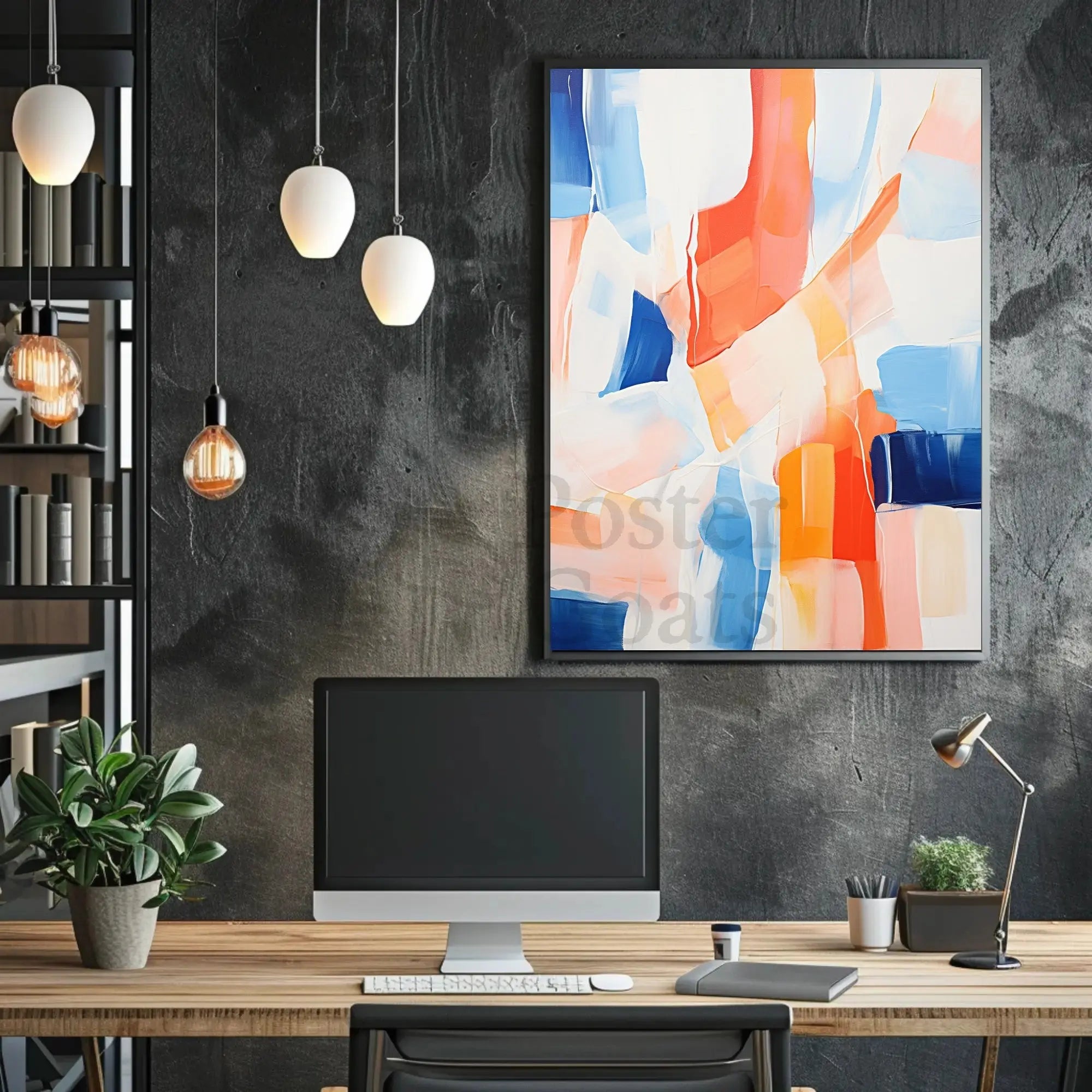 Energetic Abstract Colors Inspire Emotion and Movement Poster PosterGoat