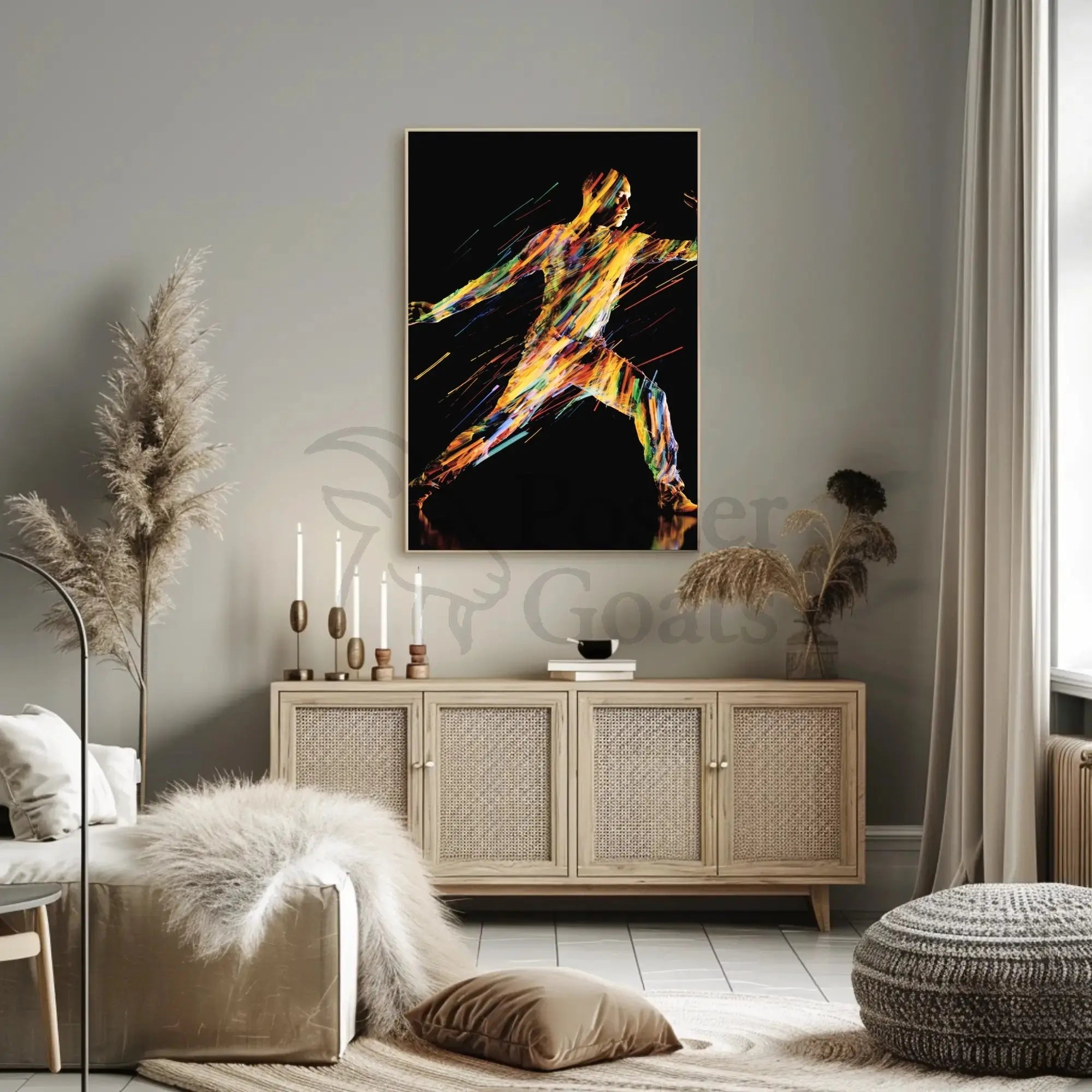 Energetic Abstract Movement Art Print Poster PosterGoat