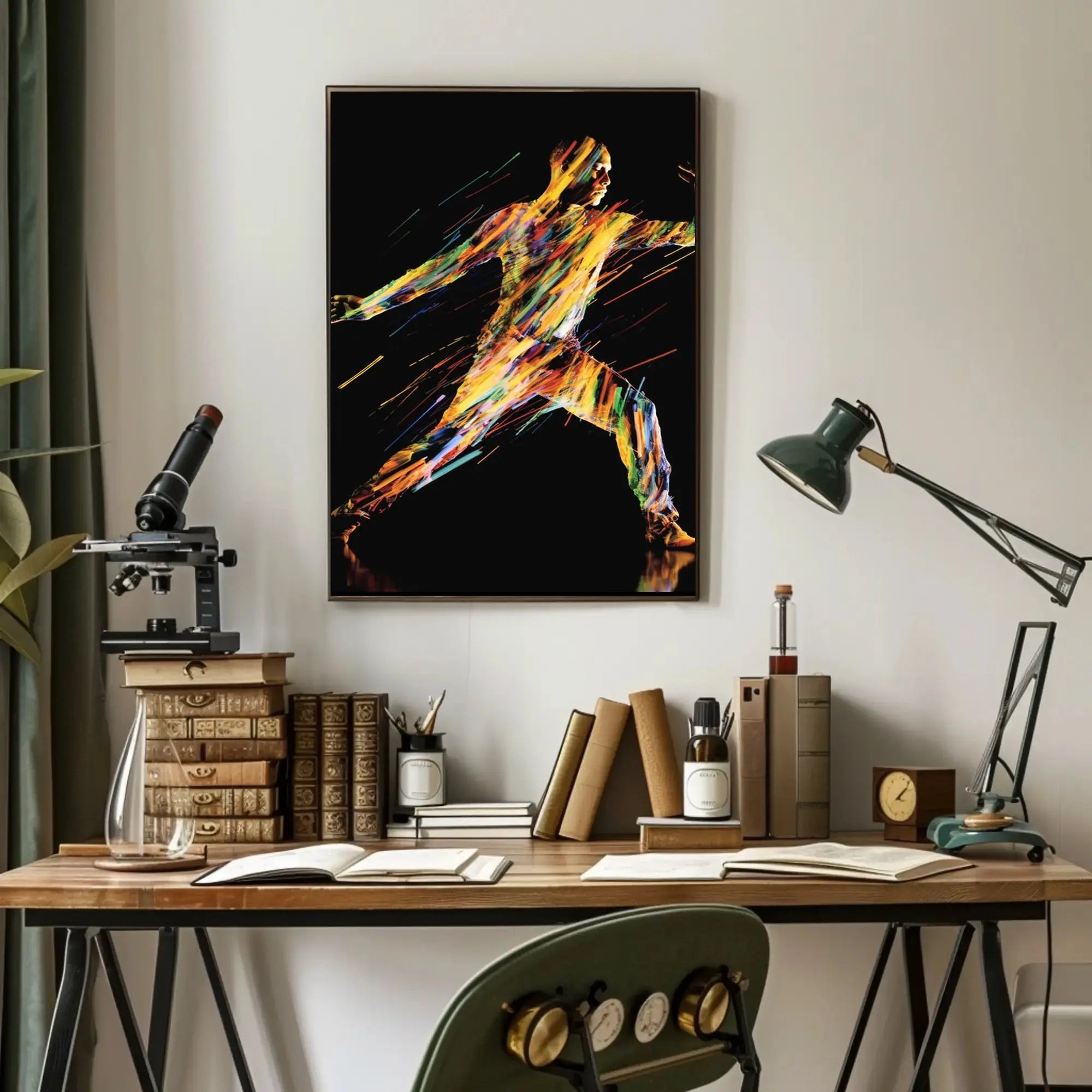 Energetic Abstract Movement Art Print Poster PosterGoat