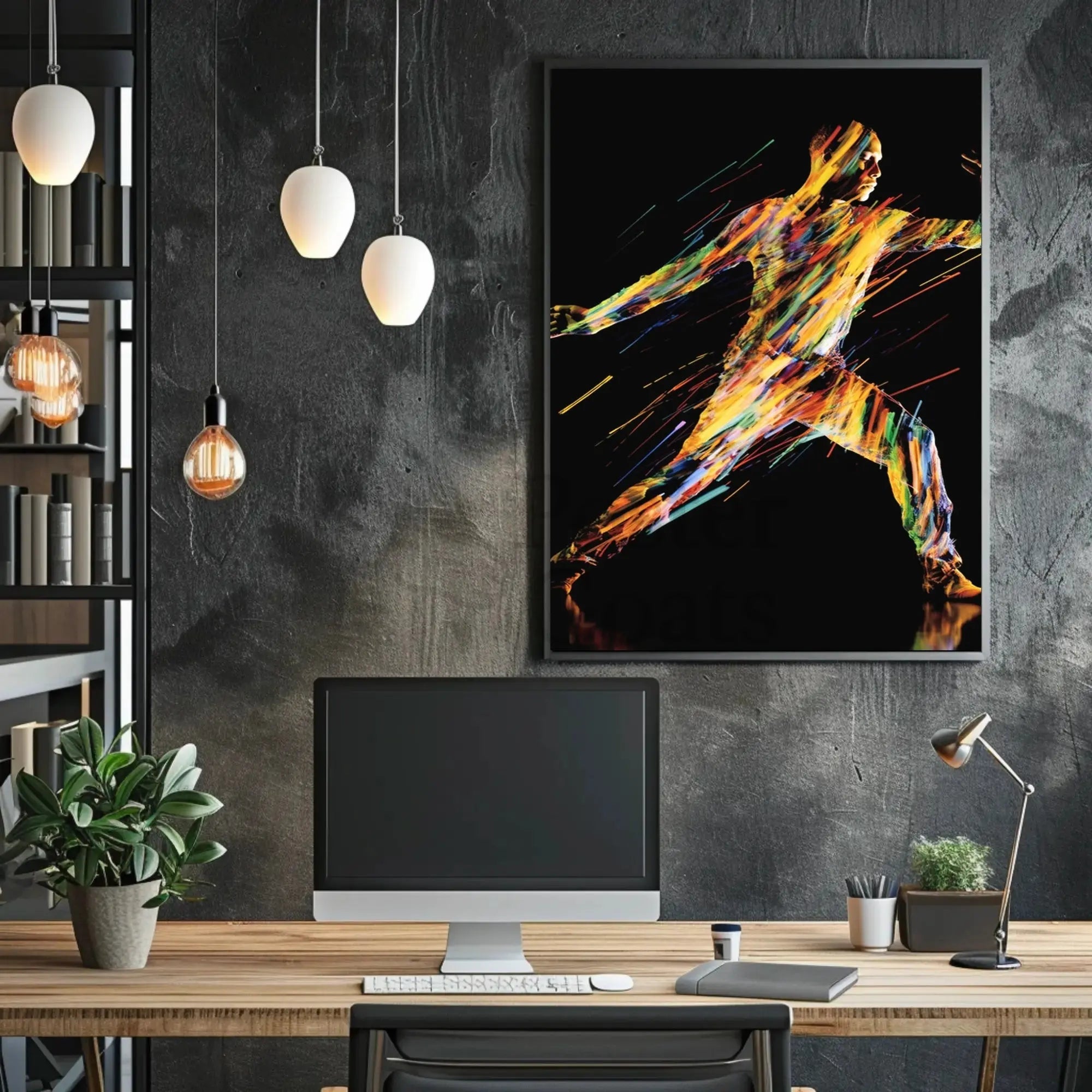 Energetic Abstract Movement Art Print Poster PosterGoat