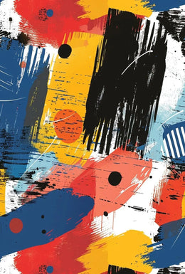 Energetic Chaos: Colorful Abstract Art Poster PosterGoat