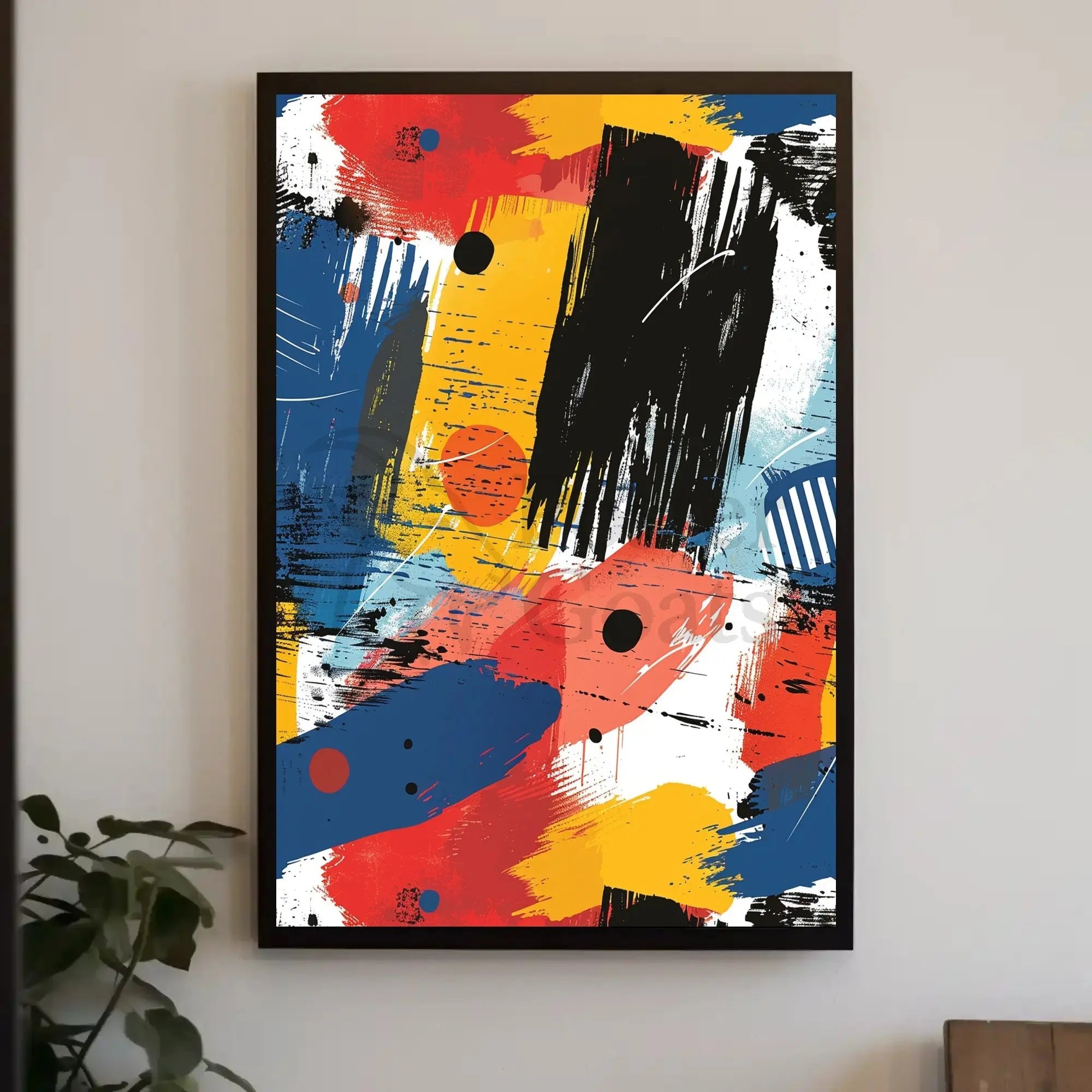 Energetic Chaos: Colorful Abstract Art Poster PosterGoat