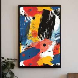 Energetic Chaos: Colorful Abstract Art Poster PosterGoat