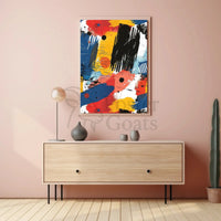 Energetic Chaos: Colorful Abstract Art Poster PosterGoat