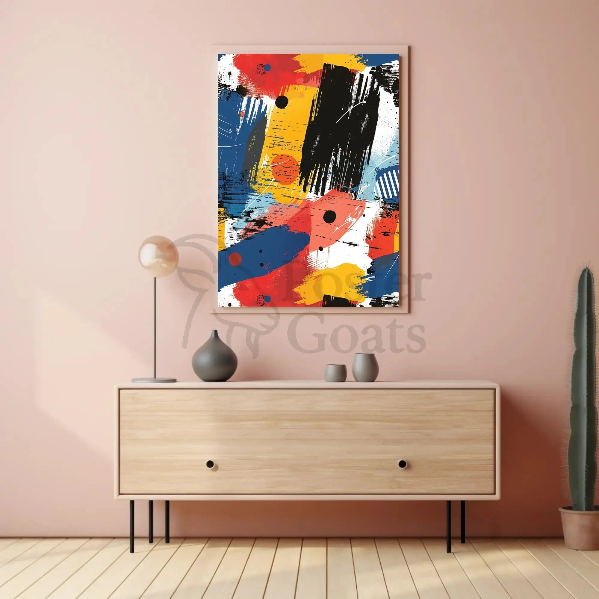 Energetic Chaos: Colorful Abstract Art Poster PosterGoat