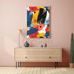 Energetic Chaos: Colorful Abstract Art Poster PosterGoat