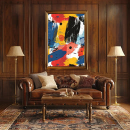 Energetic Chaos: Colorful Abstract Art Poster PosterGoat