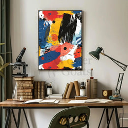 Energetic Chaos: Colorful Abstract Art Poster PosterGoat