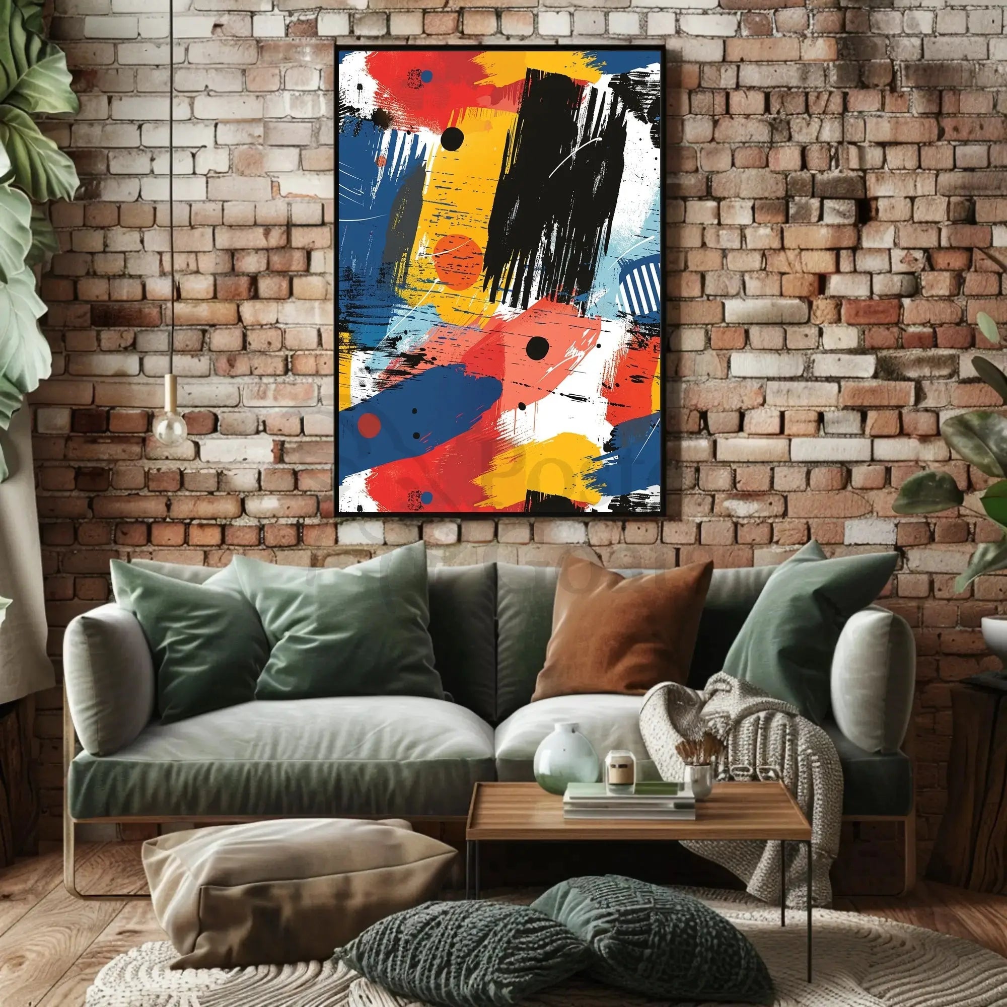 Energetic Chaos: Colorful Abstract Art Poster PosterGoat
