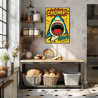 Energetic Comic Book Shark Pop Culture Poster PosterGoat