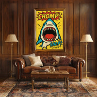 Energetic Comic Book Shark Pop Culture Poster PosterGoat