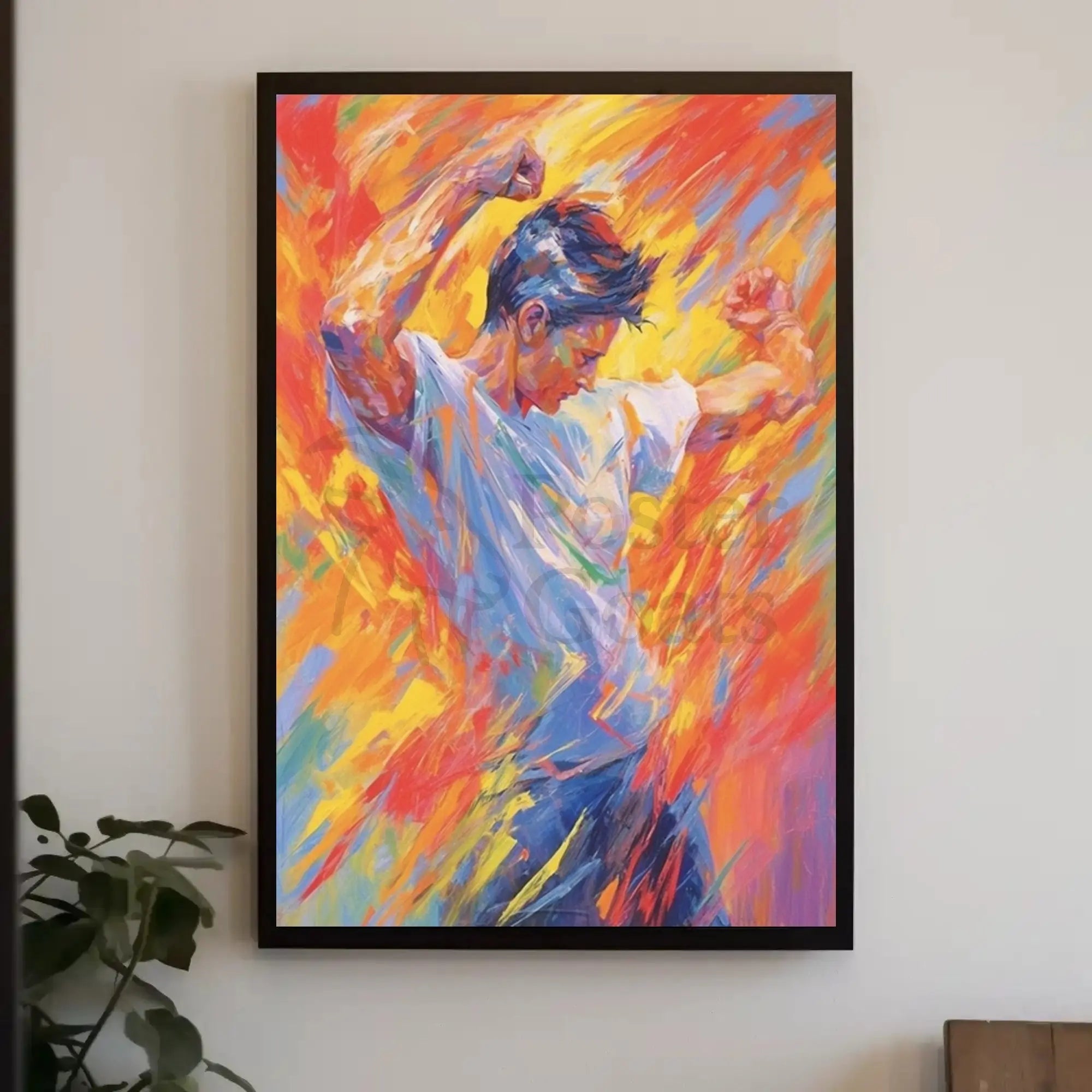 Energetic Expression in Motion Artistic Poster PosterGoat