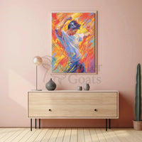 Energetic Expression in Motion Artistic Poster PosterGoat