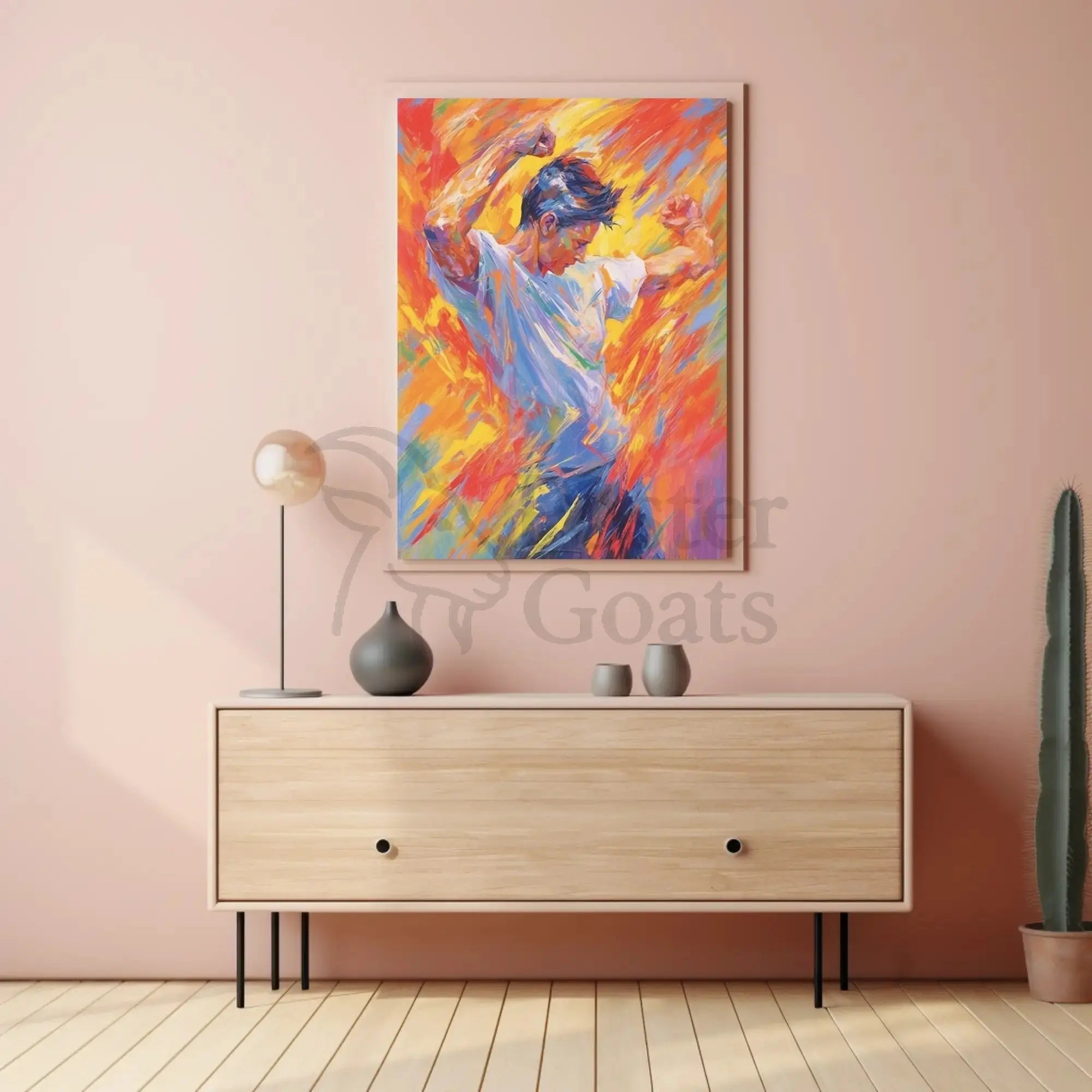 Energetic Expression in Motion Artistic Poster PosterGoat