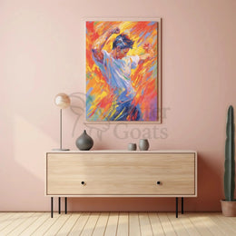 Energetic Expression in Motion Artistic Poster PosterGoat