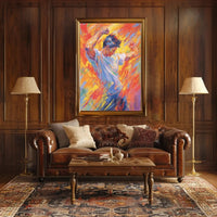 Energetic Expression in Motion Artistic Poster PosterGoat