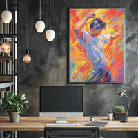 Energetic Expression in Motion Artistic Poster PosterGoat
