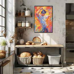 Energetic Expression in Motion Artistic Poster PosterGoat
