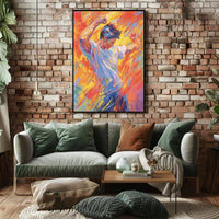 Energetic Expression in Motion Artistic Poster PosterGoat