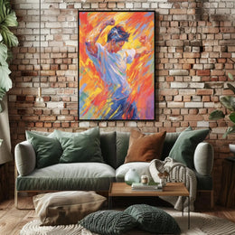 Energetic Expression in Motion Artistic Poster PosterGoat
