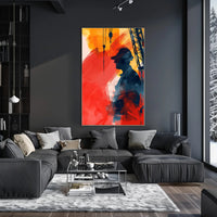 Energetic Industrial Silhouette Abstract Art Poster PosterGoat