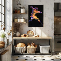 Energetic Neon Brushstrokes Movement Abstract, Artistic, or Pop Culture Poster PosterGoat