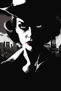 Enigmatic Femme Fatale Noir Era Pop Culture Poster PosterGoat