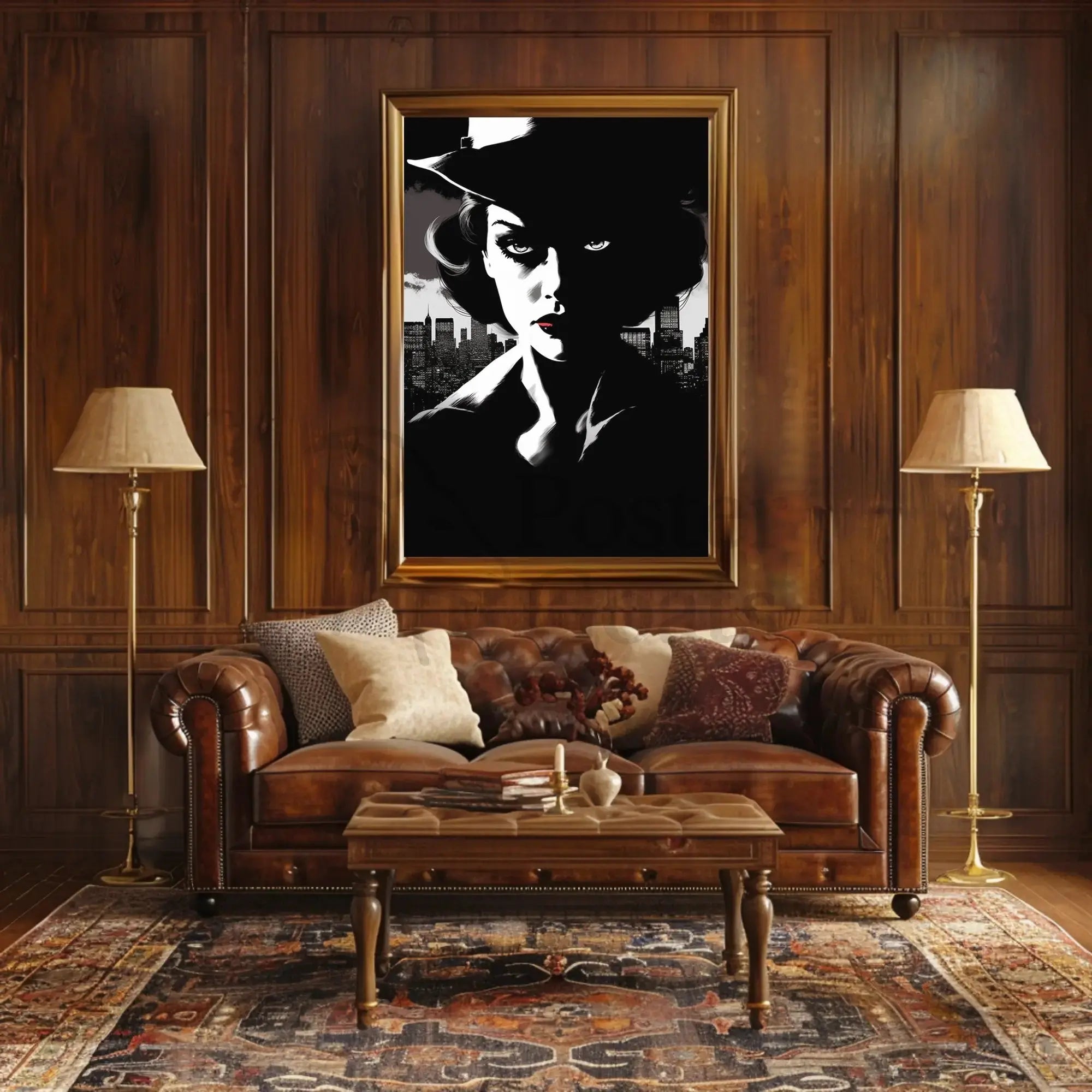 Enigmatic Femme Fatale Noir Era Pop Culture Poster PosterGoat