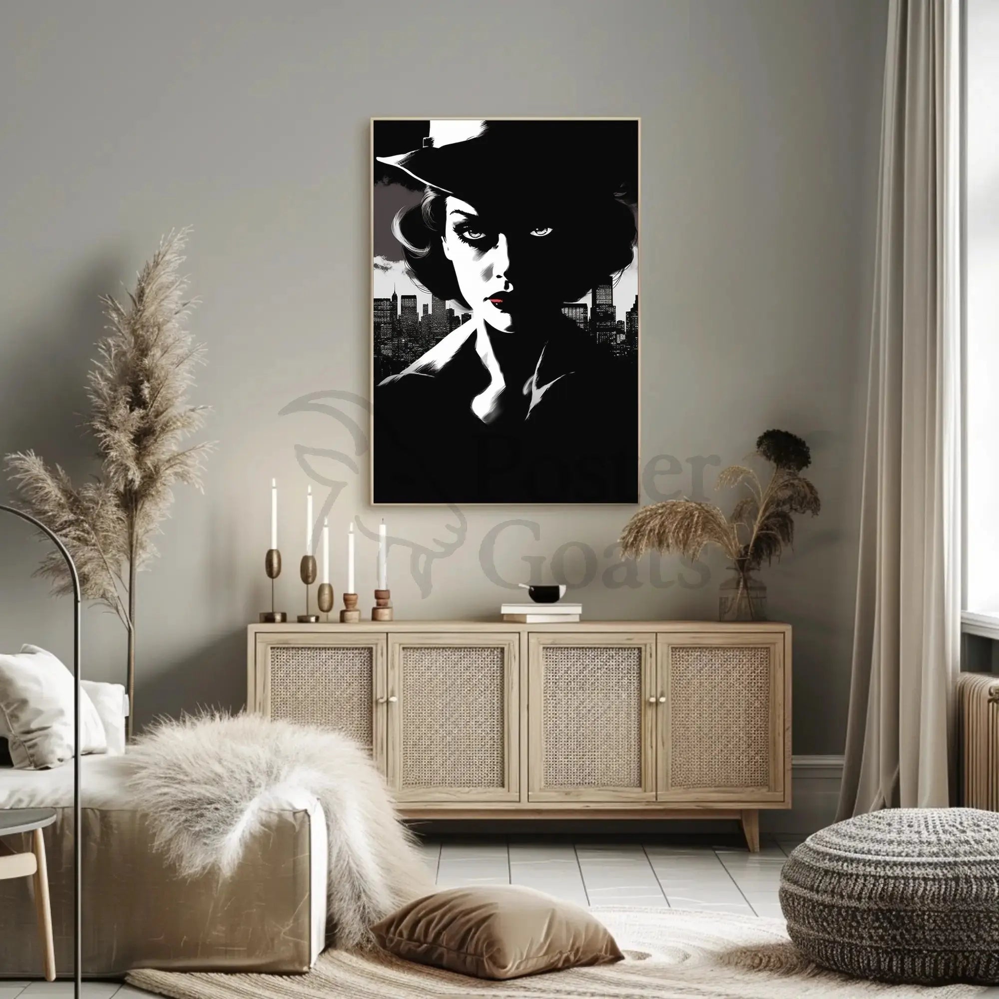 Enigmatic Femme Fatale Noir Era Pop Culture Poster PosterGoat