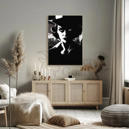 Enigmatic Femme Fatale Noir Era Pop Culture Poster PosterGoat