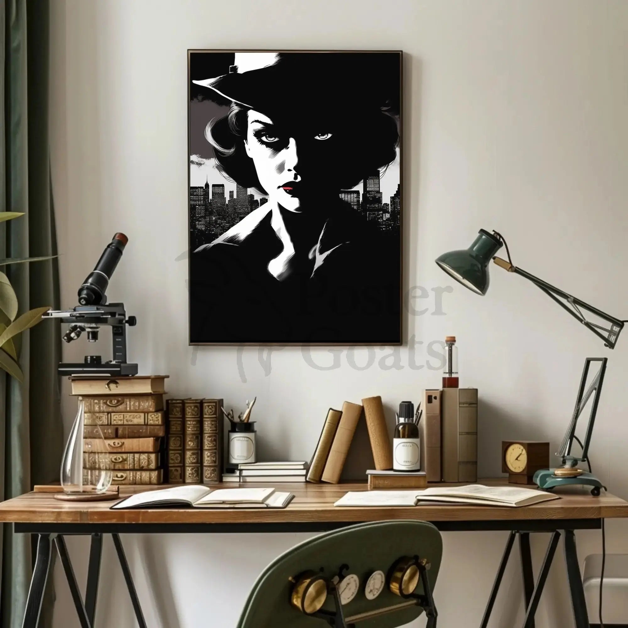 Enigmatic Femme Fatale Noir Era Pop Culture Poster PosterGoat
