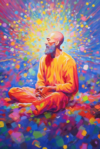 Enlightened Meditation Spiritual Art Print Abstract Poster PosterGoat