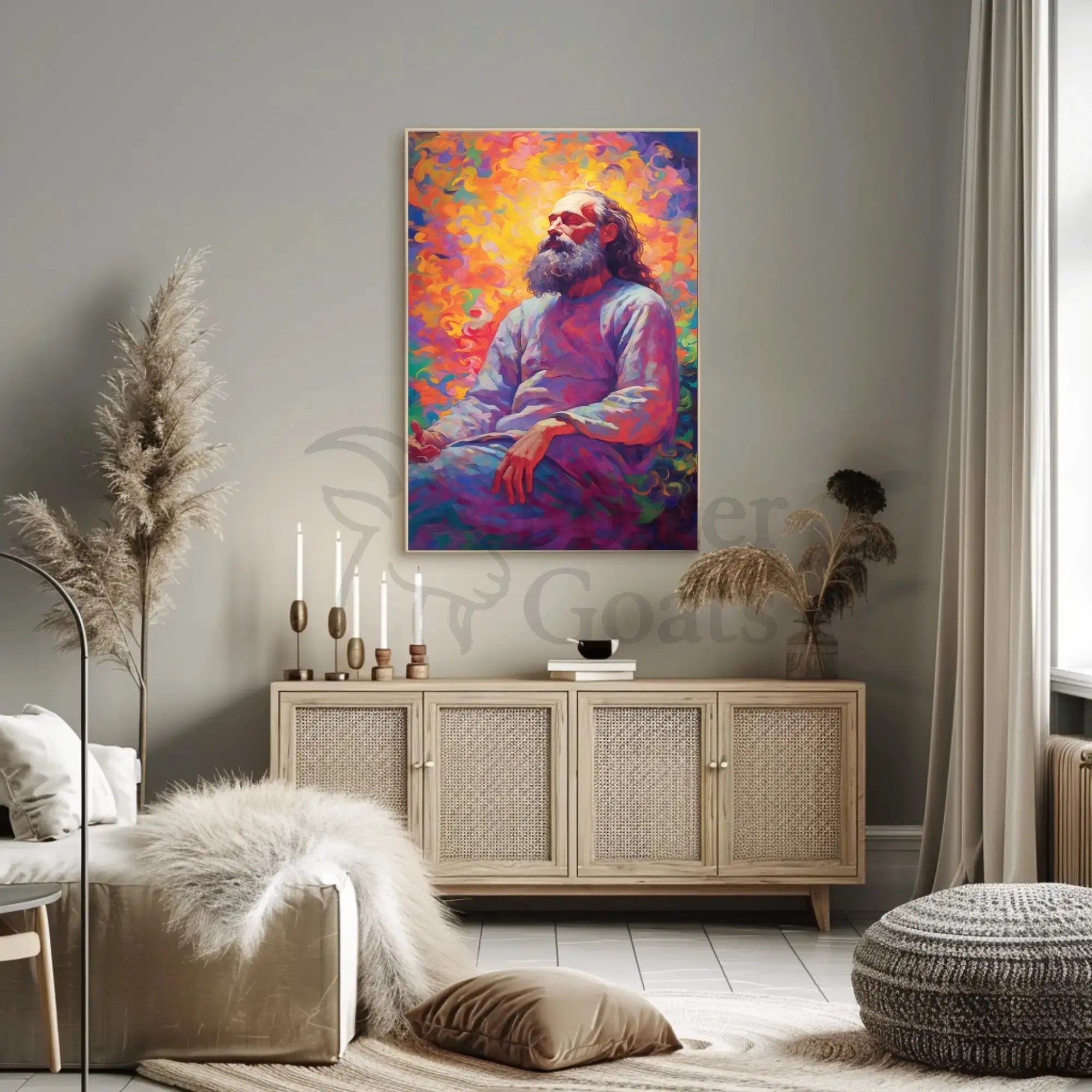 Enlightened Sage Meditative Spirit Artistic Expression Poster PosterGoat