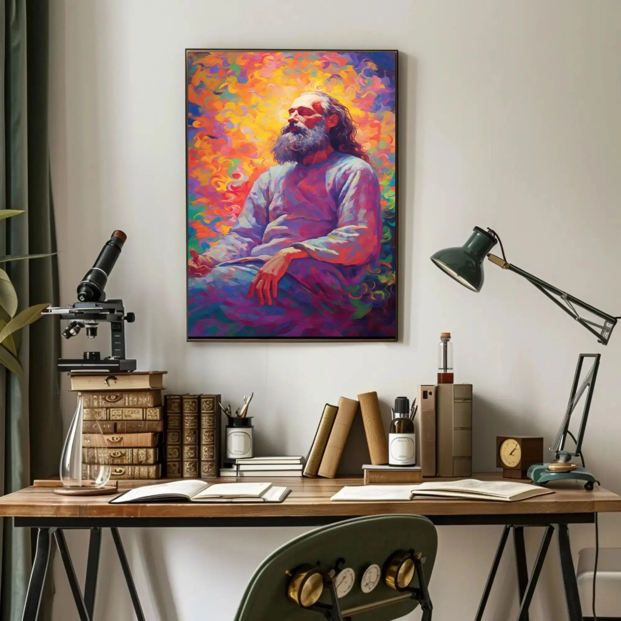 Enlightened Sage Meditative Spirit Artistic Expression Poster PosterGoat