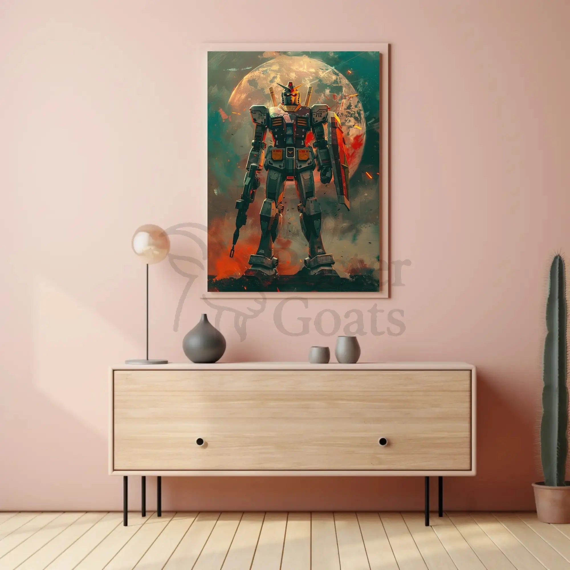 Epic Anime Mecha Showdown - Futuristic Sci-Fi Poster PosterGoat